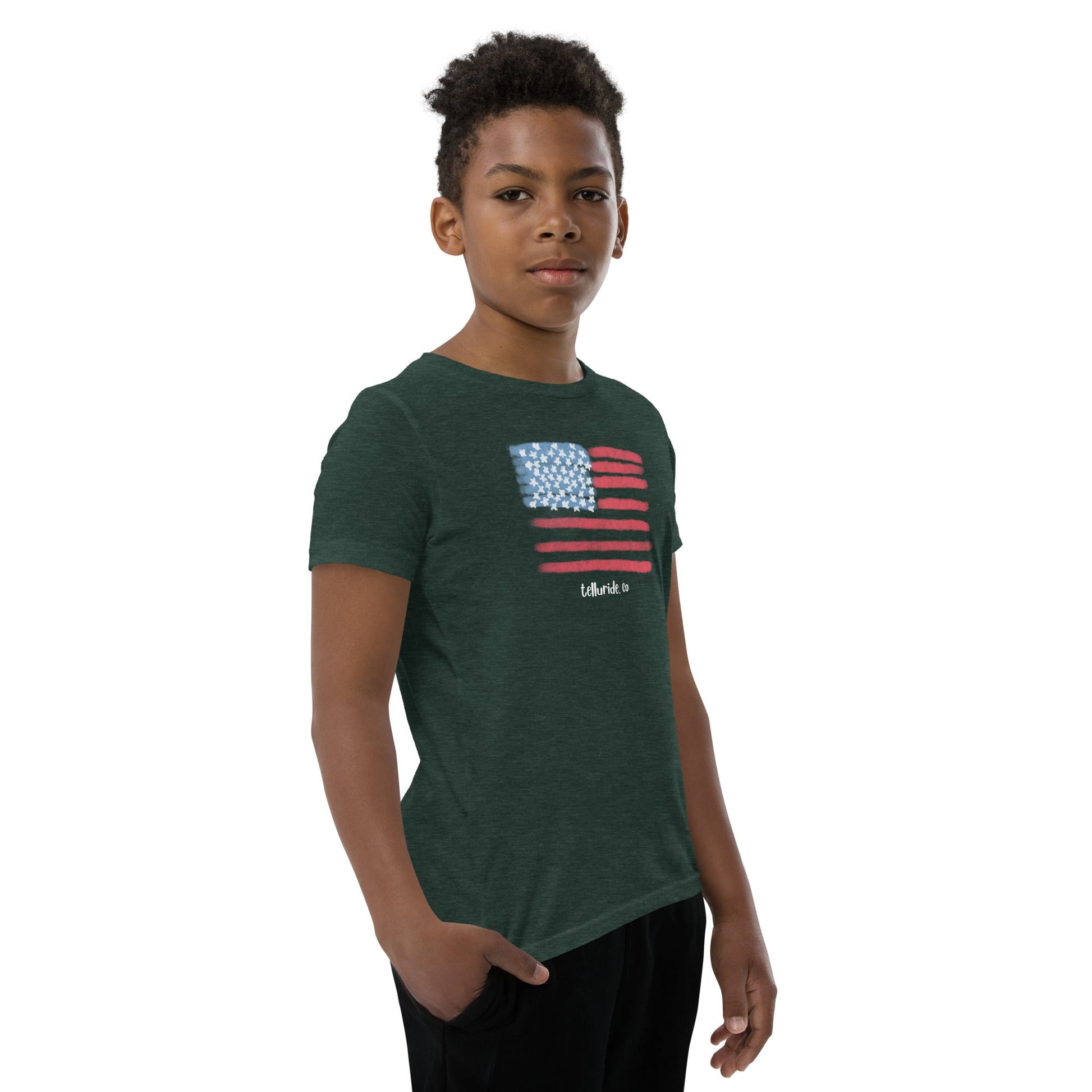 Telluride American Flag Youth Short Sleeve T-Shirt - Telluride Shop