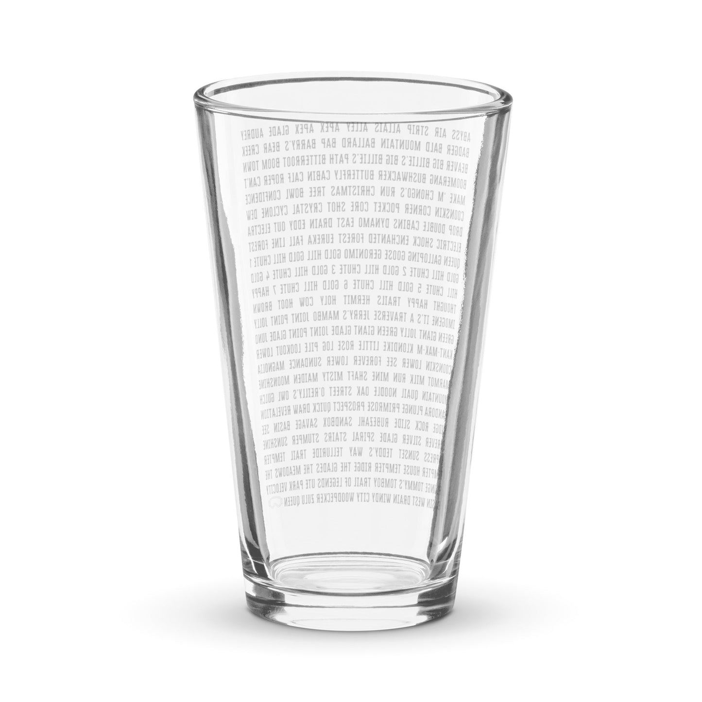 Telluride Ski Resort Trail Map Names Pint Glass , 16oz - Telluride Shop