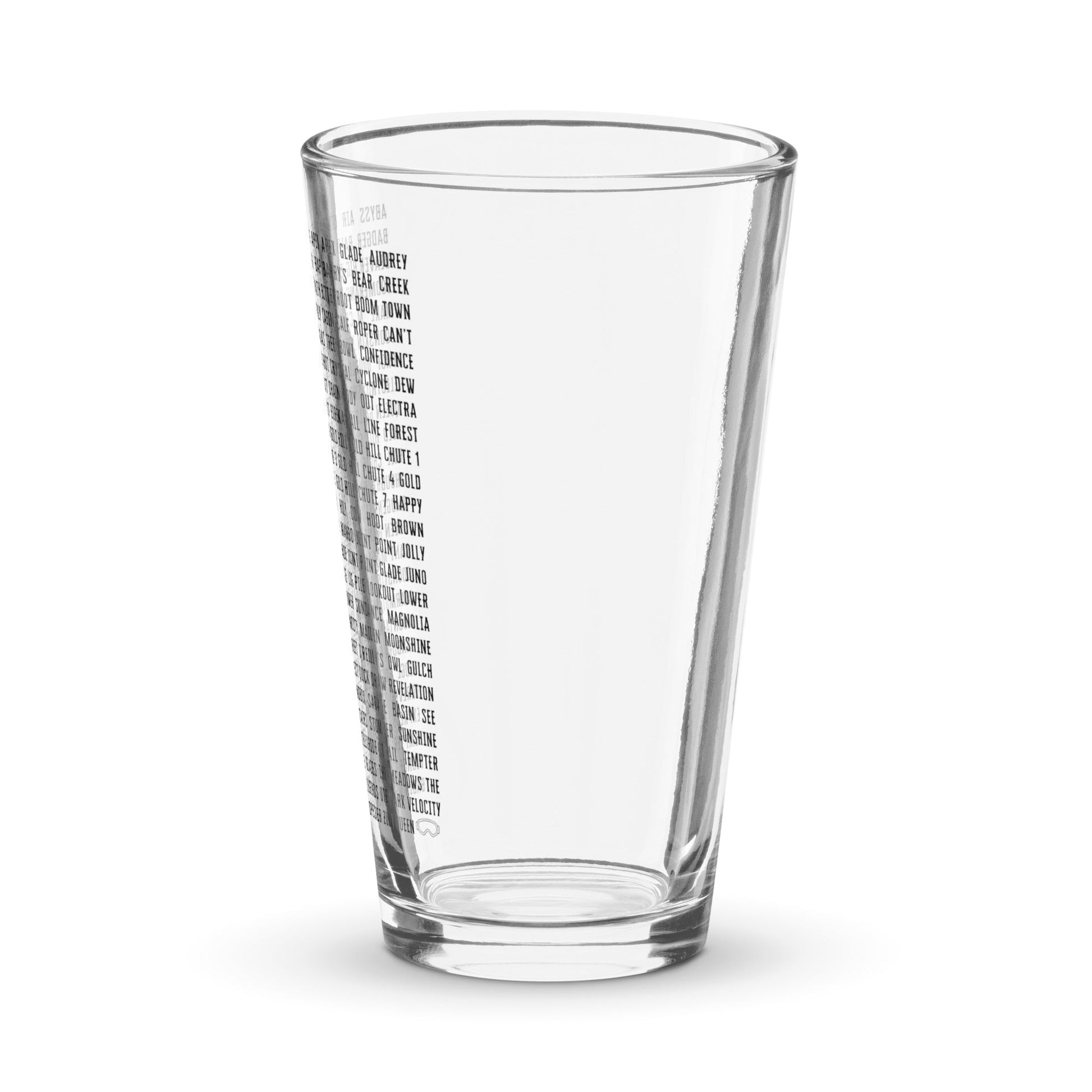 Telluride Ski Resort Trail Map Names Pint Glass , 16oz - Telluride Shop