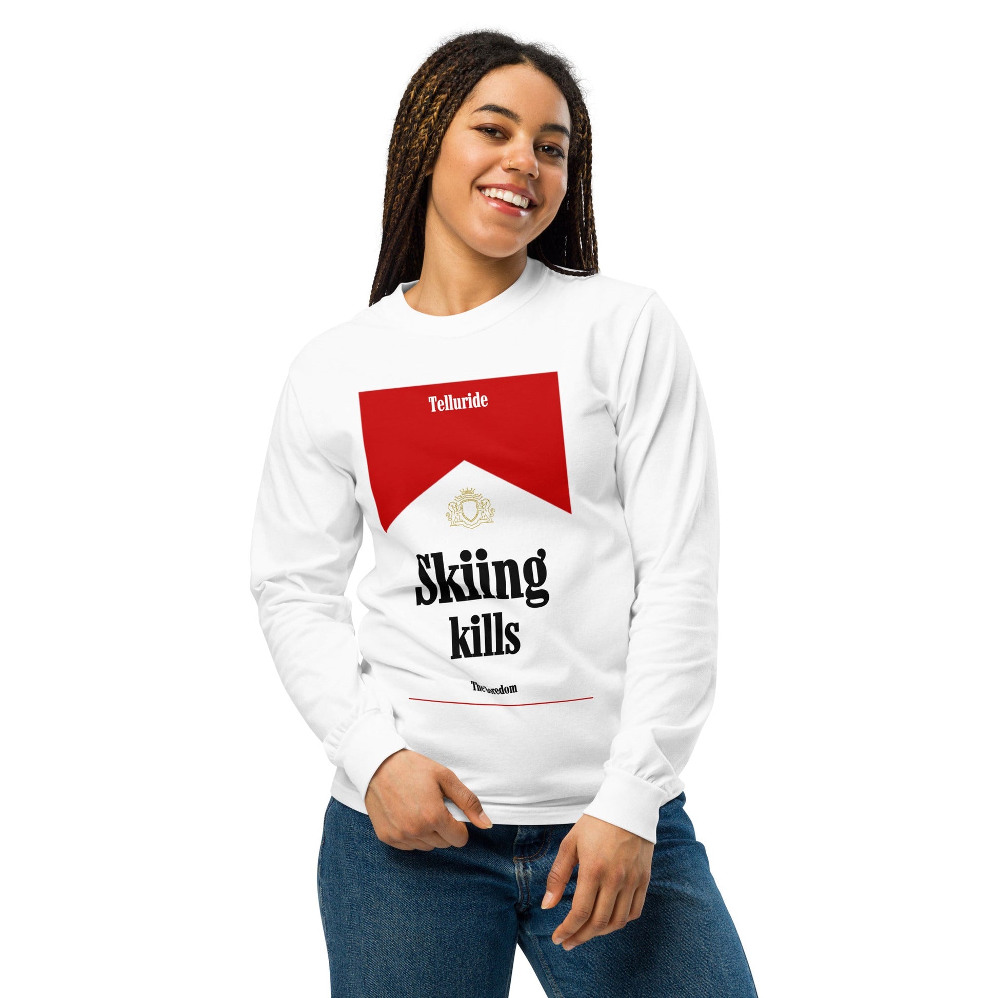 Telluride Skiing Kills Unisex Heavyweight Long - Sleeve Shirt - Telluride Shop