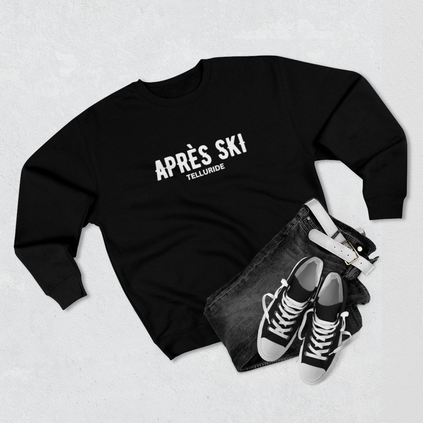 "Aprés Ski" Premium Crewneck Sweatshirt (Black or White)