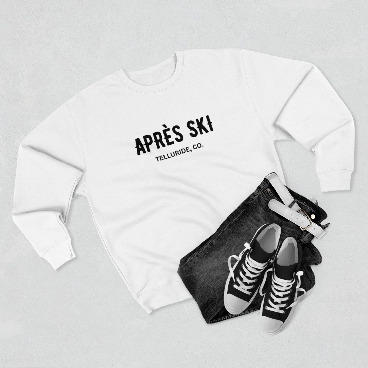 "Aprés Ski" Premium Crewneck Sweatshirt (Black or White)