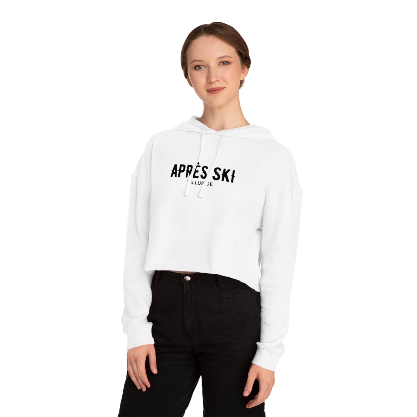 Cropped Hooded Sweatshirt (Black or White) - Telluride Shop